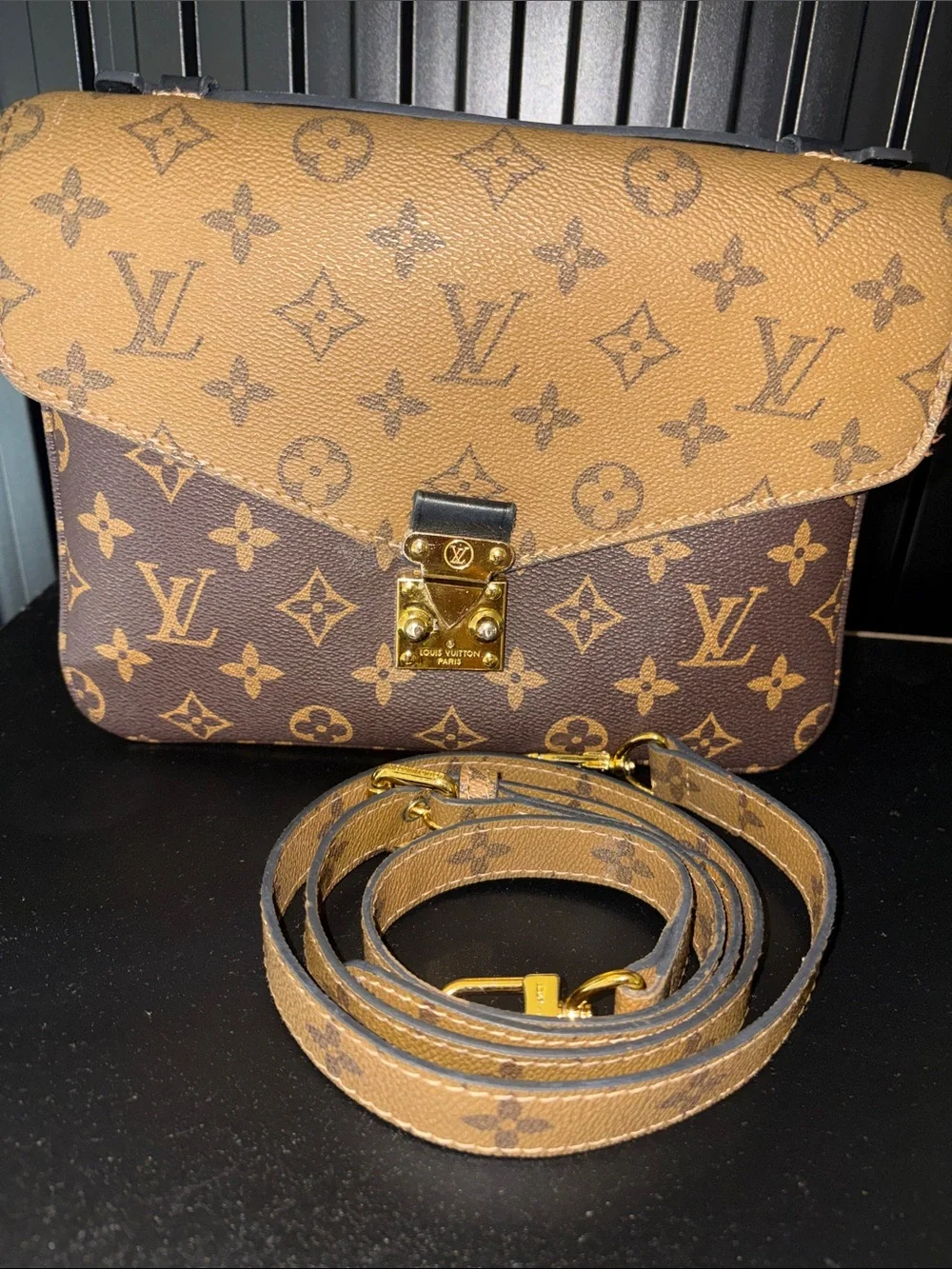 Louis Vuitton Two-Tone Monogram Constance-Style Crossbody in Brown and Tan